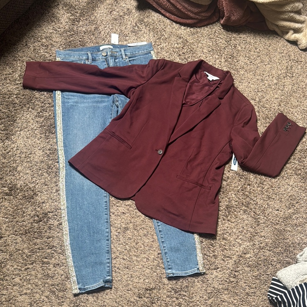 Old Navy Maroon Blazer for Women